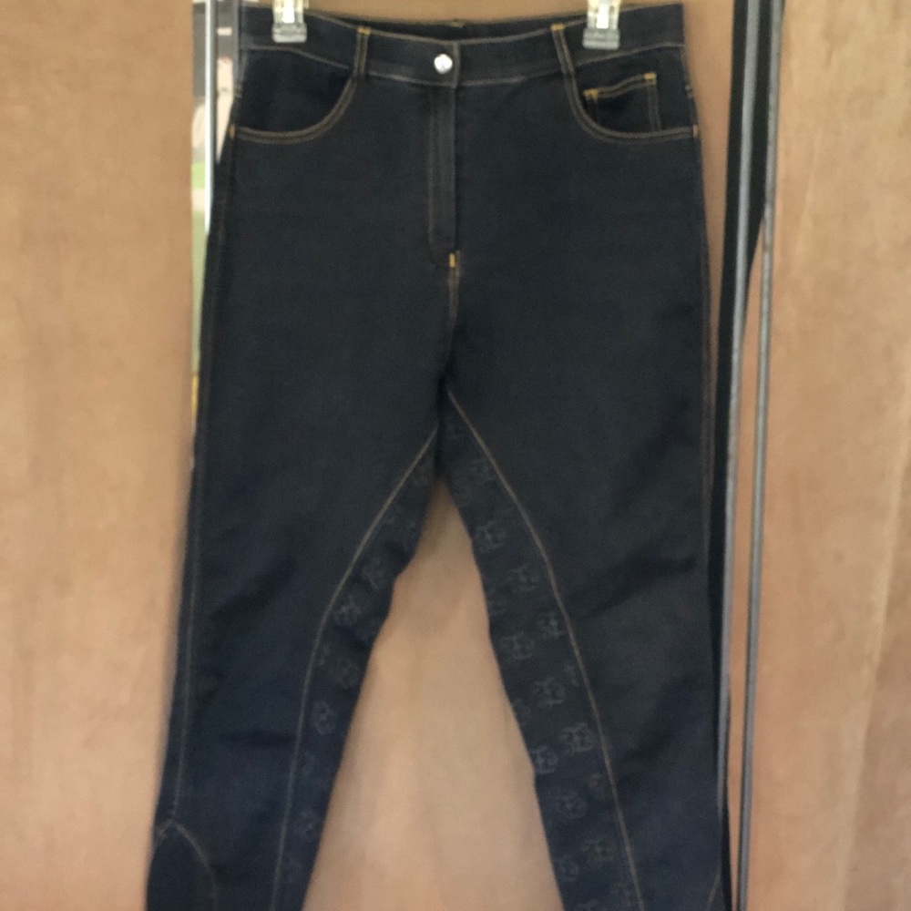 HORZE STRETCH BLACK WASH DENIM BREECHES